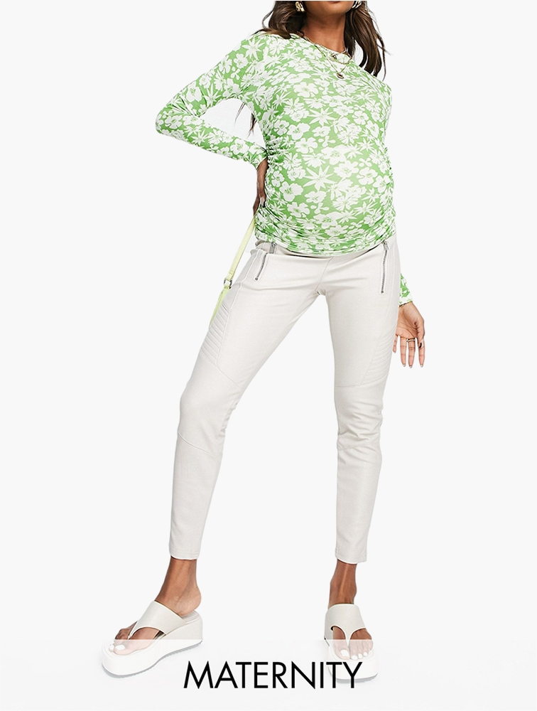 Leather 2025 trousers maternity